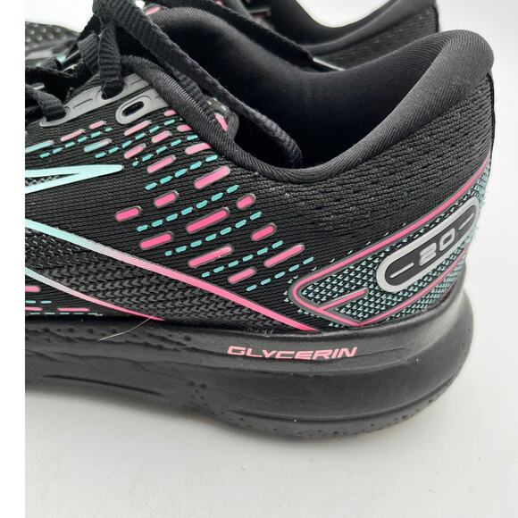 Brooks Glycerin 20 Womens Size 9 Running Shoes Black Pink Teal 1203691B005 - Picture 6 of 14